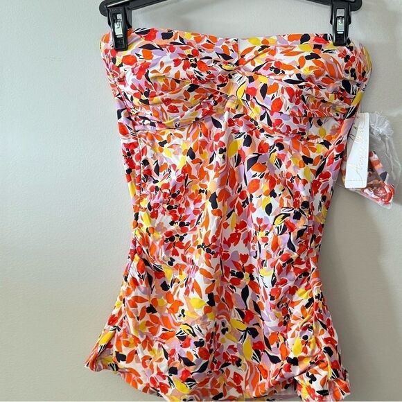 Anne Cole swimsuit  Women's Twist Front Bandeaukini Swim Top S - Picture 10 of 13